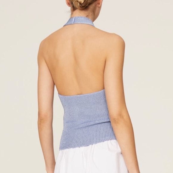 Vince Blue Ribbed Tank Top - Picture 4 of 4